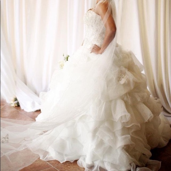 Spanish designer wedding gown with long vail. - Picture 1 of 10